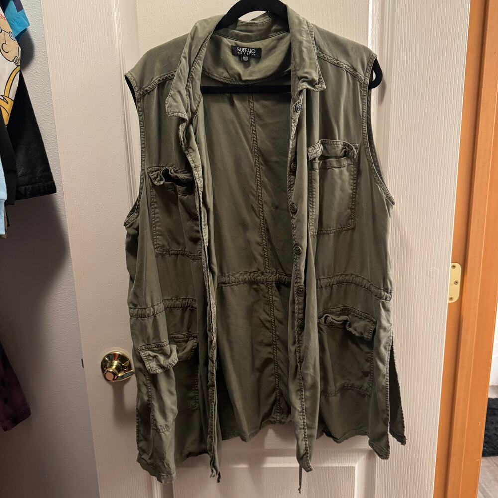 Buffalo Davis Bitton Olive Green Utility Vest Woman’s XL